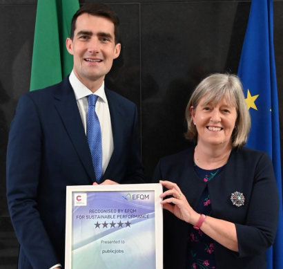 Minister Jack Chambers and publicjobs CEO, Margaret McCabe